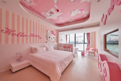 phòng ngủ hello kity màu hồng 4
