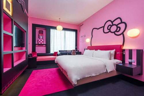 phòng ngủ hello kity màu hồng 6
